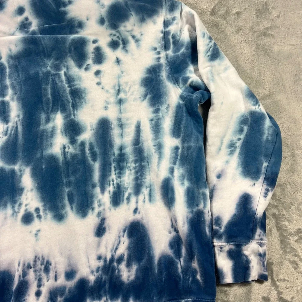 TRUE RELIGION Hoodie Mens 3XL Blue Tie Dye Good Full Zip Applique Grunge Skater
